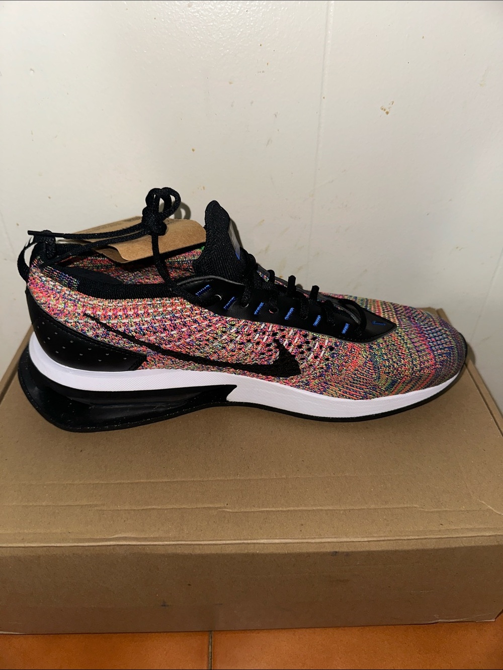 Nike Multicolor Flyknit Sneaker with Black Swoosh - Picture 4 of 4